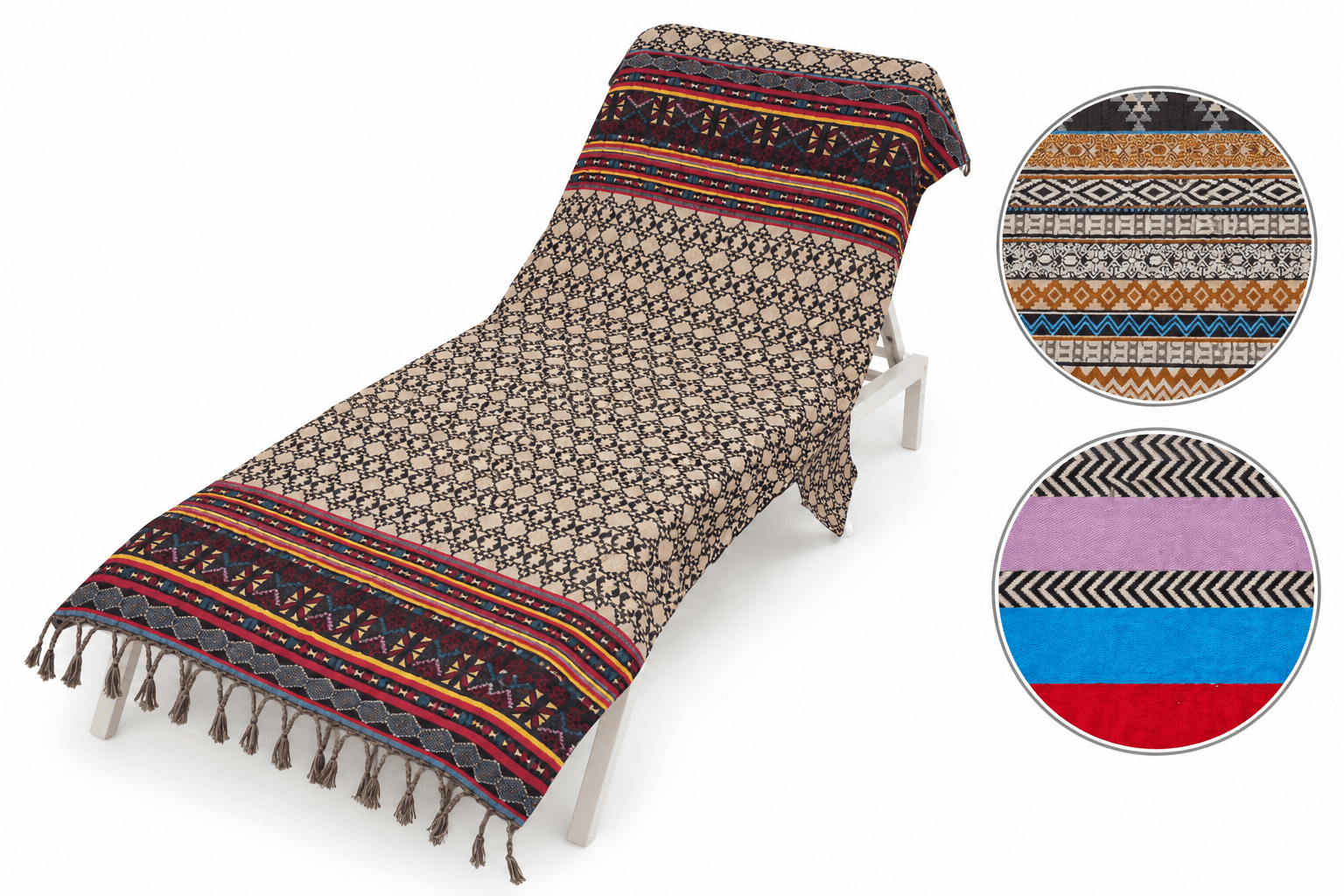 Strandlaken "Indie Style" Liegestuhl Strandtuch Boho Hippie