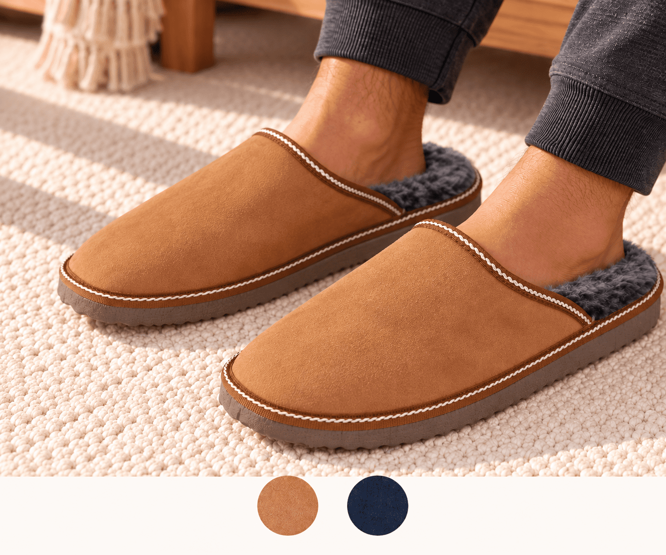 Herrenpantoffel Schuhe Schaf Lammfell EVA Sohle Echt Leder