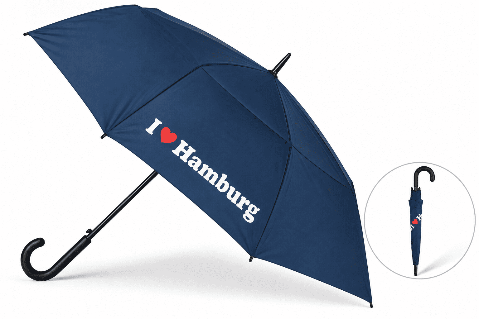Stockschirm "I Love Hamburg" Regenschirm Schutz Stadt
