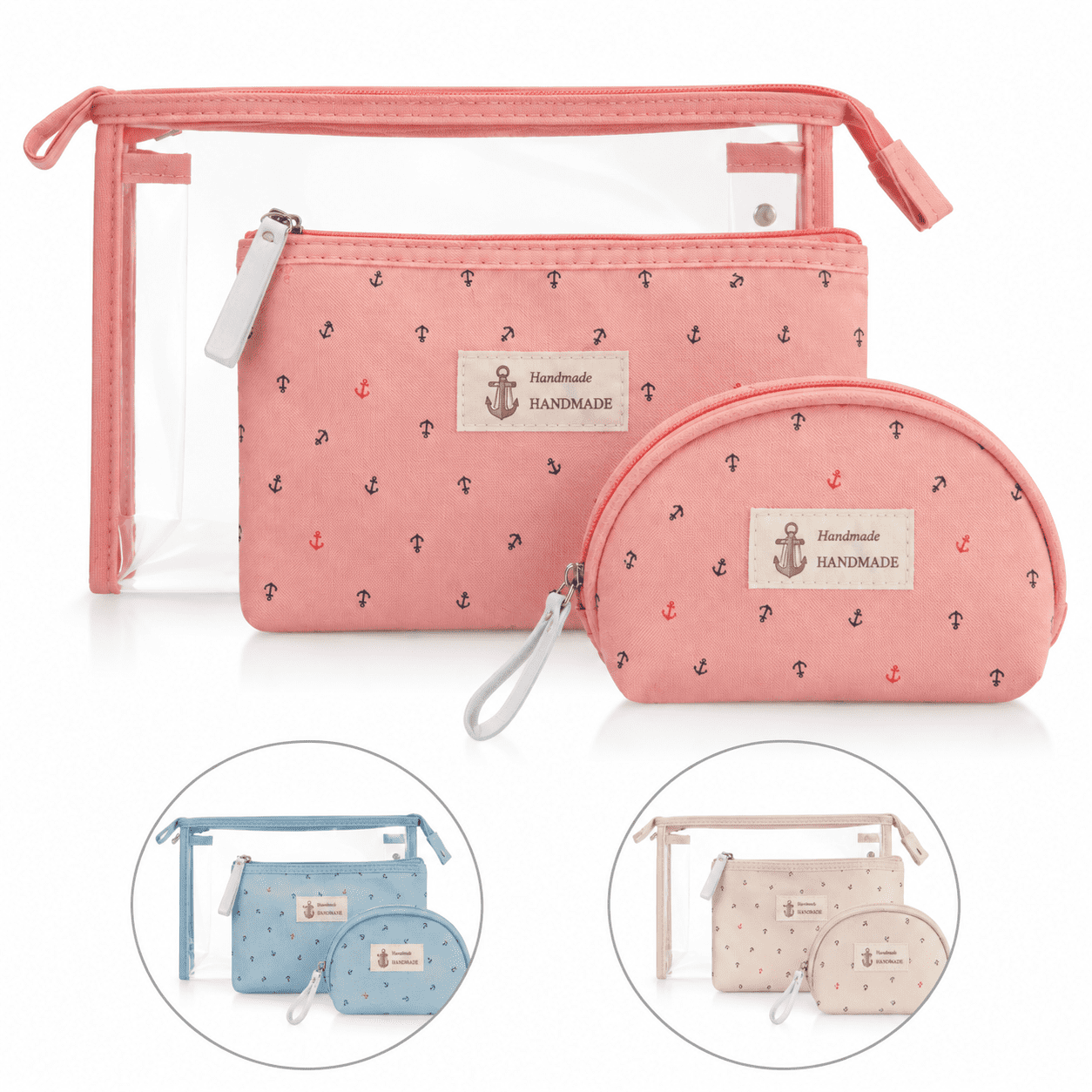 Kosmetiktaschen Set maritim Anker Clutch Täschchen Schminkbeutel