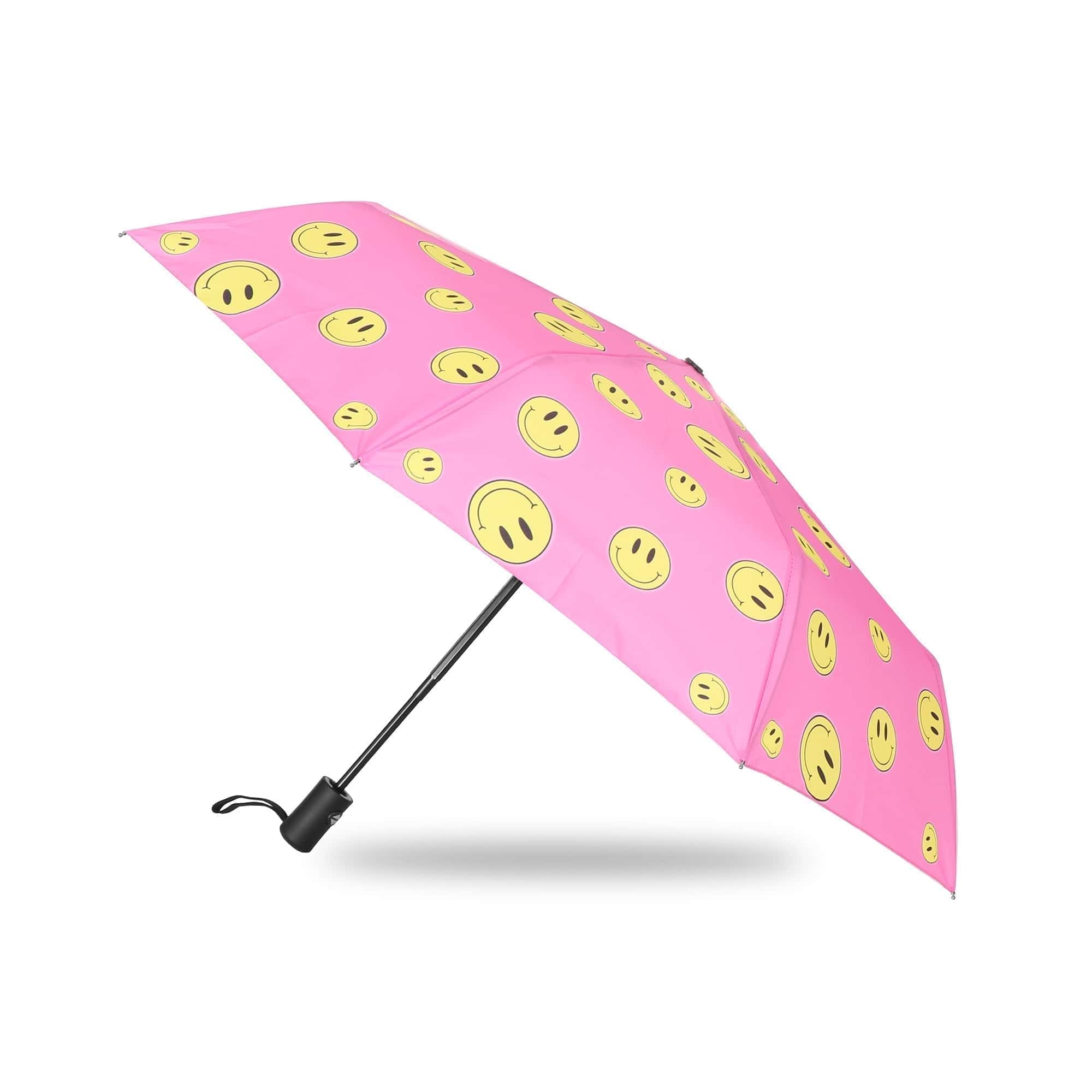 Taschenschirm "Happy Face" Regenschirm Rosa